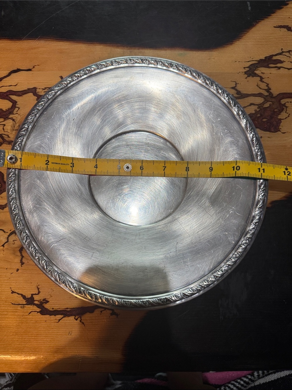 Silver Decorative Metal Serving Tray - Classic Home Kitchen Accent